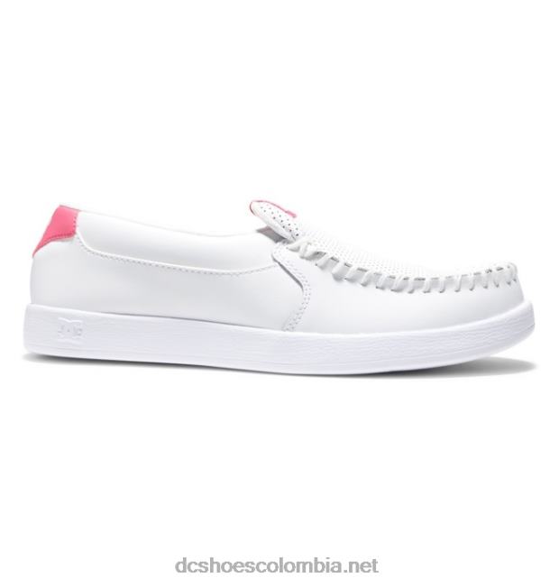 zapatos sin cordones de villano para mujer blanco/rosa DC Shoes X4RB0436