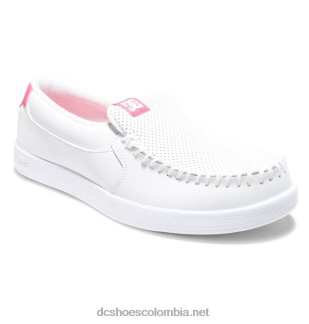 zapatos sin cordones de villano para mujer blanco/rosa DC Shoes X4RB0436