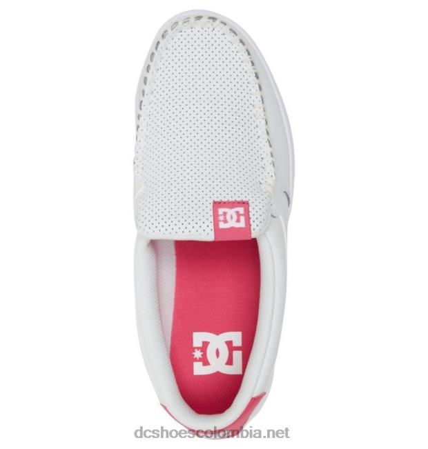 zapatos sin cordones de villano para mujer blanco/rosa DC Shoes X4RB0436