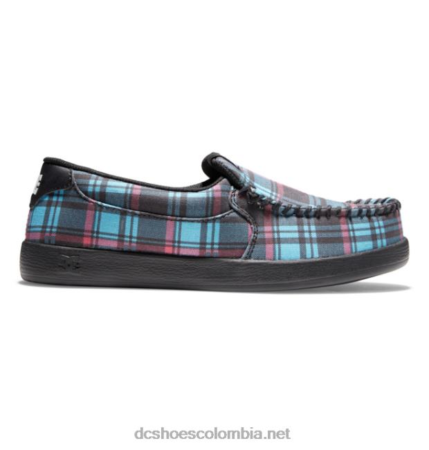 zapatos sin cordones de villano para mujer cuadros azules DC Shoes X4RB0433