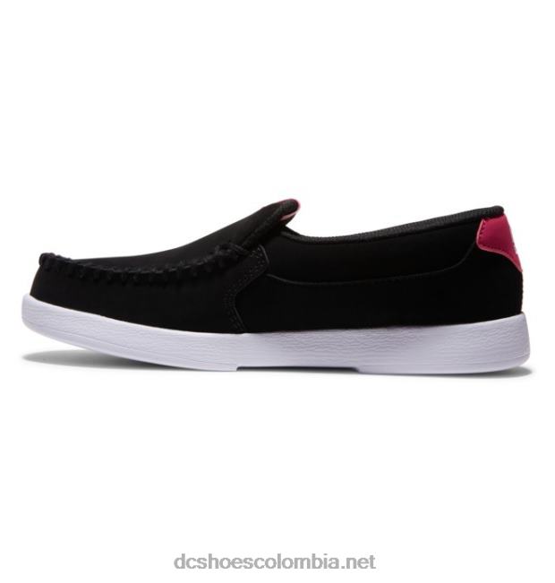 zapatos sin cordones de villano para mujer negro/rosa loco DC Shoes X4RB0432