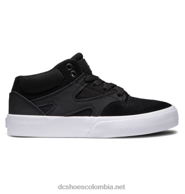 zapatos de caña media para niños kalis vulc mid blanco negro DC Shoes X4RB0516