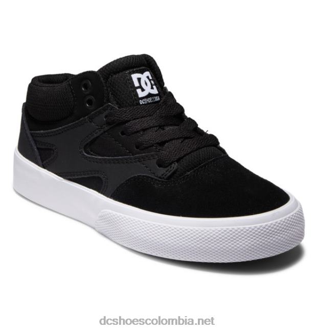 zapatos de caña media para niños kalis vulc mid blanco negro DC Shoes X4RB0516