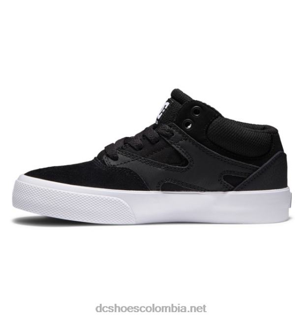 zapatos de caña media para niños kalis vulc mid blanco negro DC Shoes X4RB0516