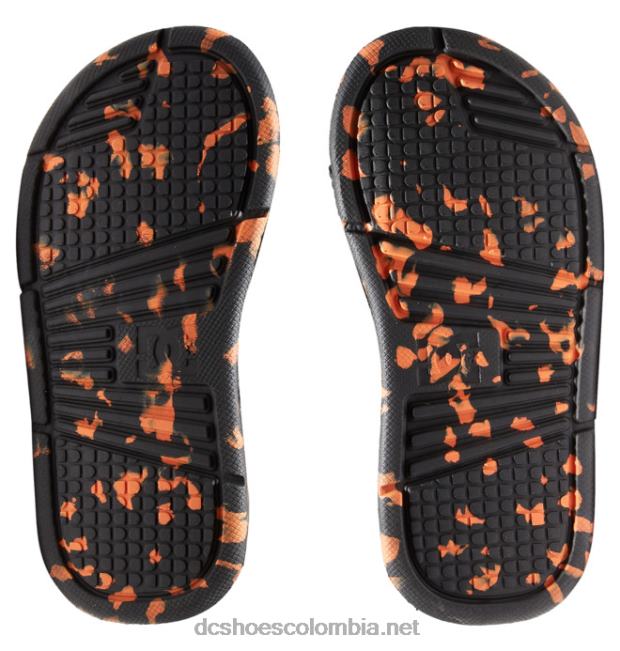 bolsa - sandalias para niños negro/naranja DC Shoes X4RB0548
