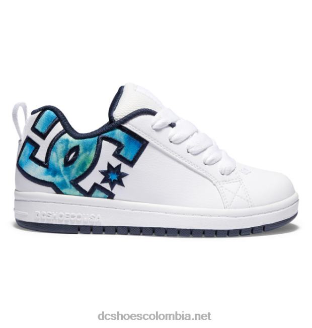 zapatos de salón para niños con graffik blanco/azul/verde DC Shoes X4RB0532