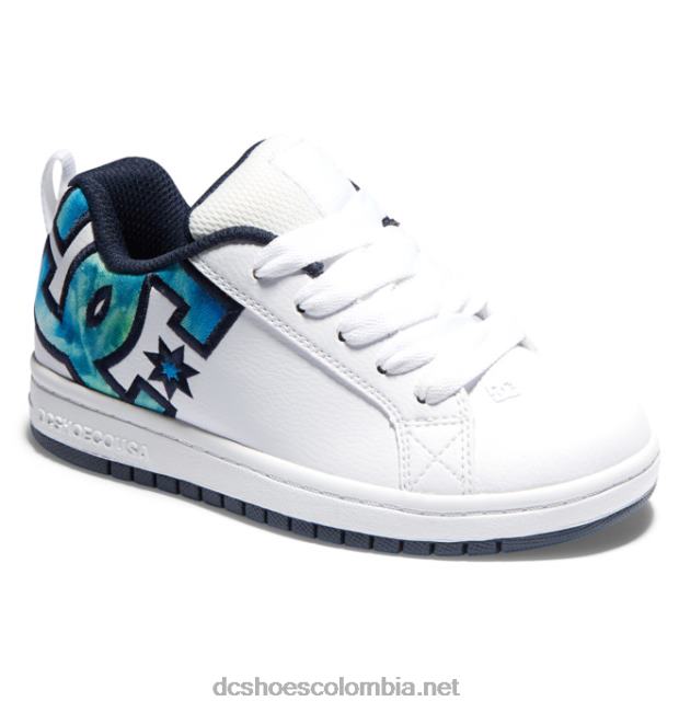 zapatos de salón para niños con graffik blanco/azul/verde DC Shoes X4RB0532