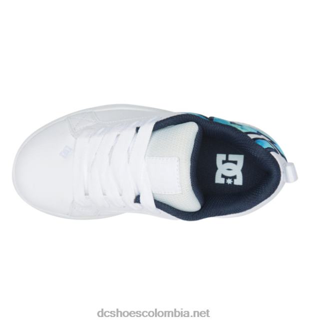 zapatos de salón para niños con graffik blanco/azul/verde DC Shoes X4RB0532