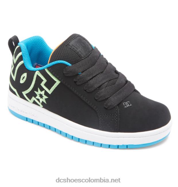 zapatos de salón para niños con graffik negro/blanco/verde DC Shoes X4RB0550
