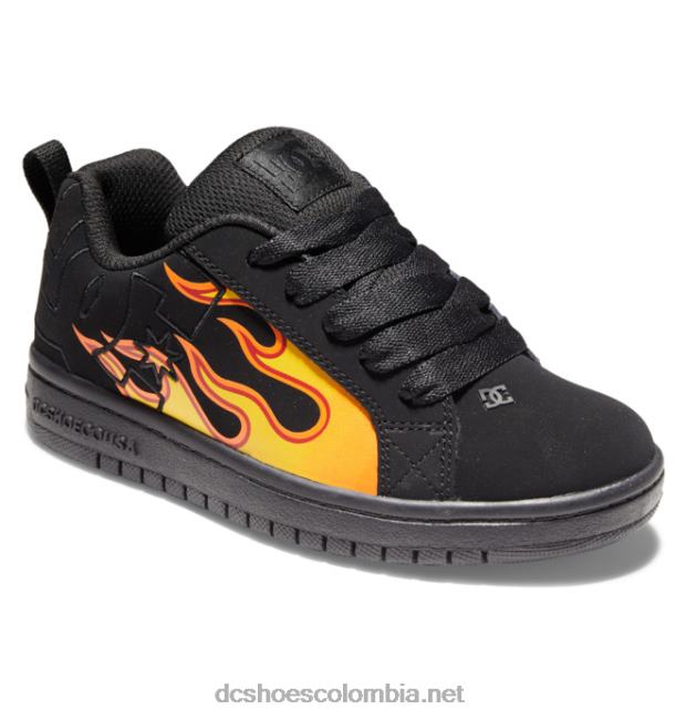 zapatos de salón para niños con graffik negro/llamas DC Shoes X4RB0535