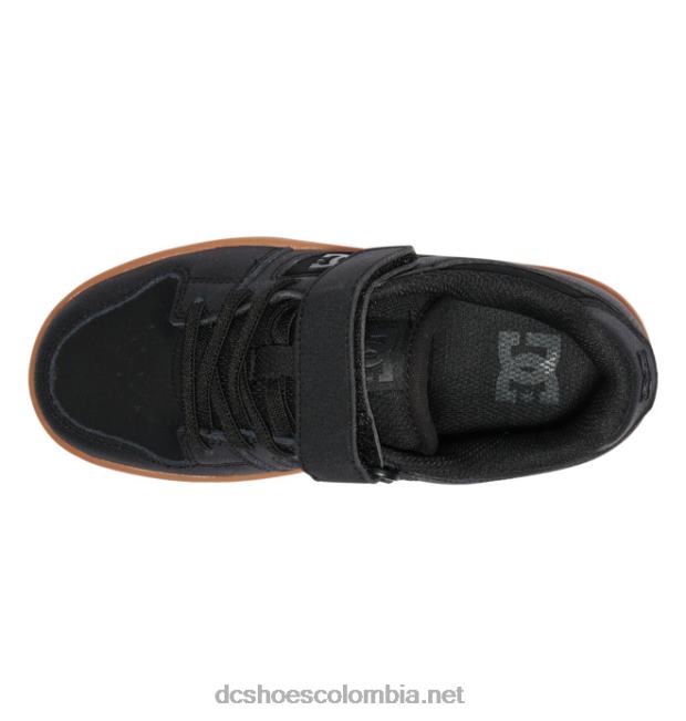 zapatos manteca 4 niños cordones elasticos blanco negro DC Shoes X4RB0511