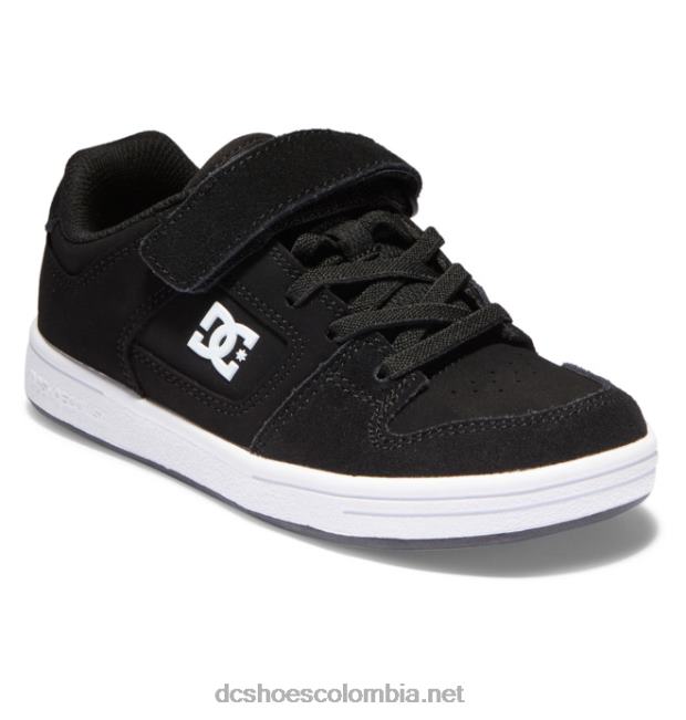 zapatos manteca 4 niños cordones elasticos blanco negro DC Shoes X4RB0554