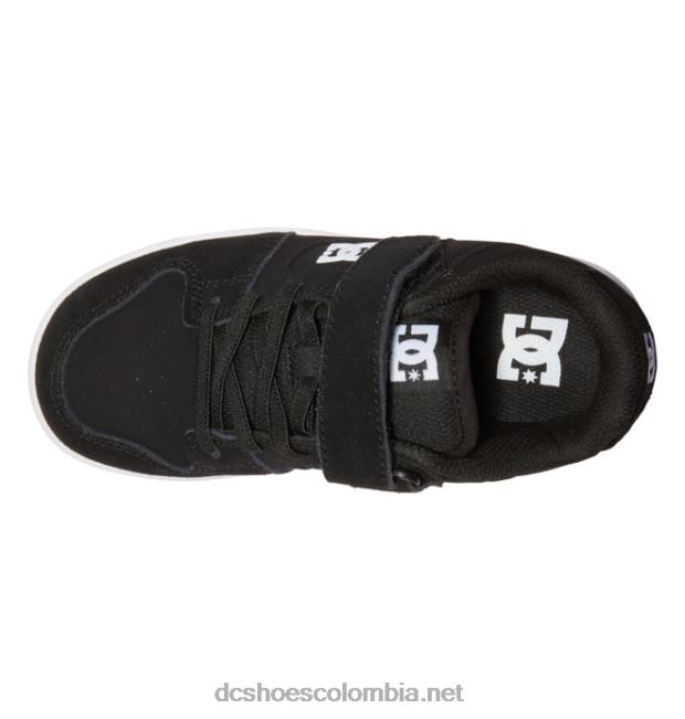 zapatos manteca 4 niños cordones elasticos blanco negro DC Shoes X4RB0554