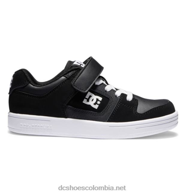 zapatos manteca 4 niños cordones elasticos blanco negro DC Shoes X4RB0572