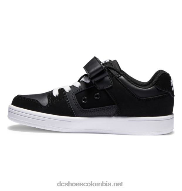 zapatos manteca 4 niños cordones elasticos blanco negro DC Shoes X4RB0572