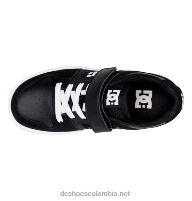 zapatos manteca 4 niños cordones elasticos blanco negro DC Shoes X4RB0572