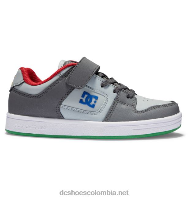 zapatos manteca 4 niños cordones elasticos gris azul DC Shoes X4RB0508