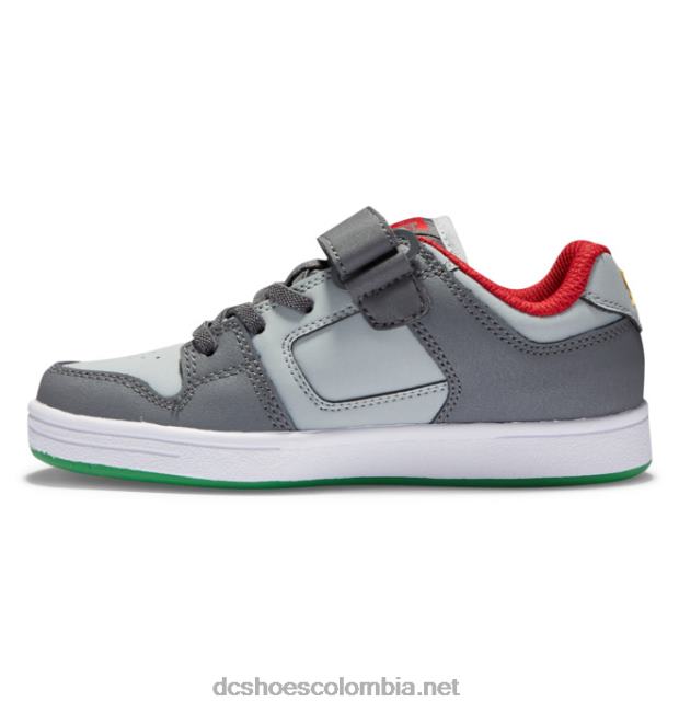 zapatos manteca 4 niños cordones elasticos gris azul DC Shoes X4RB0508