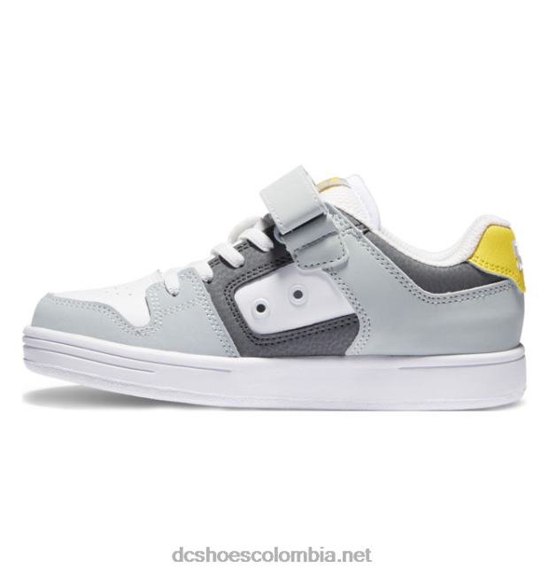 zapatos manteca 4 niños cordones elasticos gris/negro/amarillo DC Shoes X4RB0553
