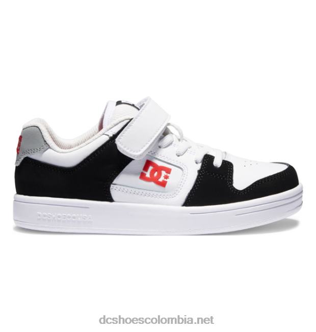 zapatos manteca 4 niños cordones elasticos negro/blanco/rojo DC Shoes X4RB0562