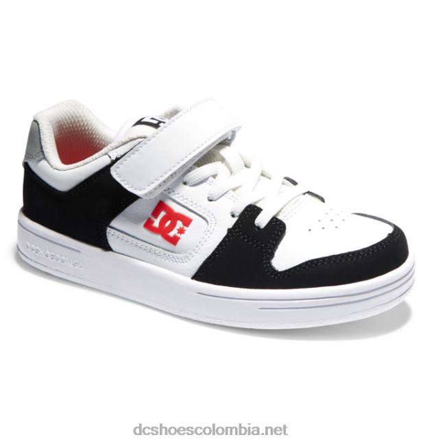 zapatos manteca 4 niños cordones elasticos negro/blanco/rojo DC Shoes X4RB0562