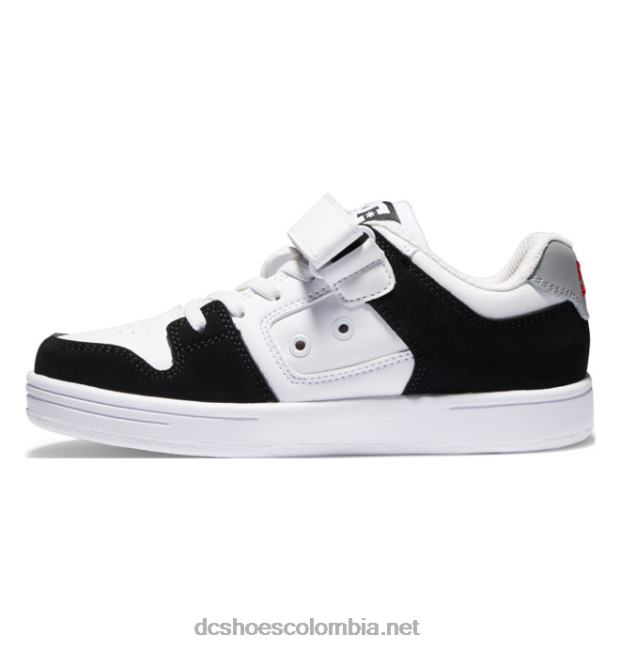 zapatos manteca 4 niños cordones elasticos negro/blanco/rojo DC Shoes X4RB0562