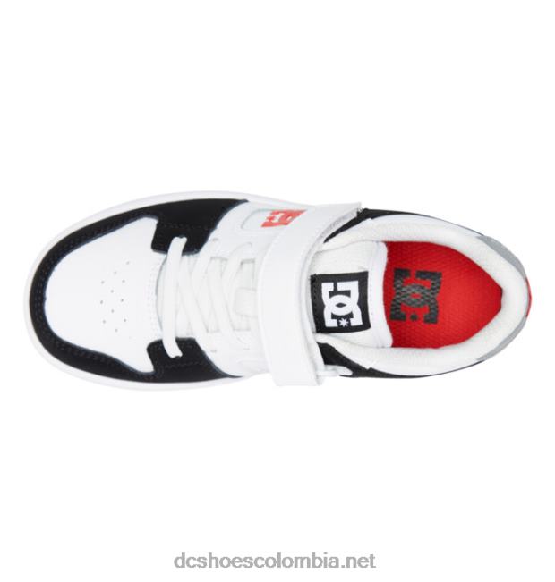zapatos manteca 4 niños cordones elasticos negro/blanco/rojo DC Shoes X4RB0562