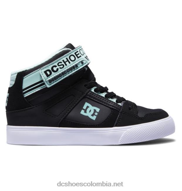 pure hi ev - zapatos altos para niñas verde negro DC Shoes X4RB0545