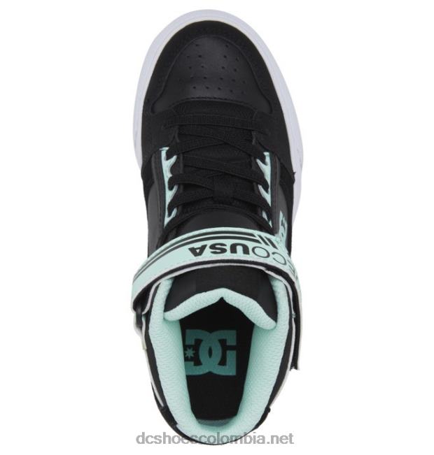 pure hi ev - zapatos altos para niñas verde negro DC Shoes X4RB0545