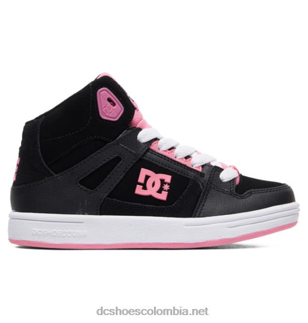 zapatos de caña alta Pure para niños negro/rosa DC Shoes X4RB0541