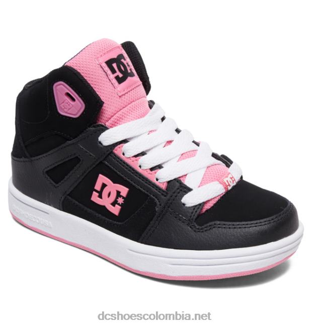 zapatos de caña alta Pure para niños negro/rosa DC Shoes X4RB0541