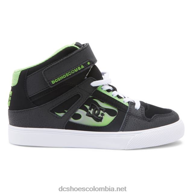 zapatos de caña alta con cordones elásticos puros para niños Gris oscuro DC Shoes X4RB0566