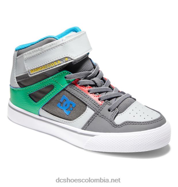zapatos de caña alta con cordones elásticos puros para niños Verde gris DC Shoes X4RB0569