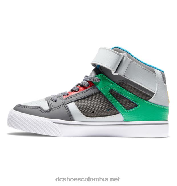 zapatos de caña alta con cordones elásticos puros para niños Verde gris DC Shoes X4RB0569