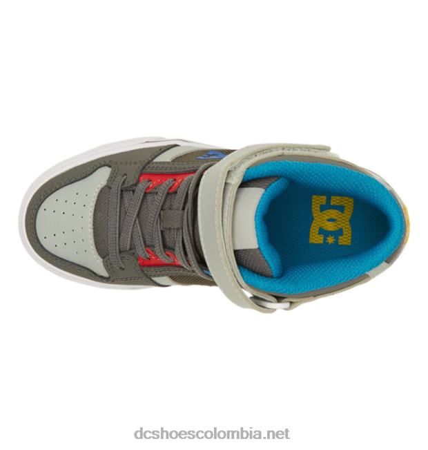 zapatos de caña alta con cordones elásticos puros para niños Verde gris DC Shoes X4RB0569