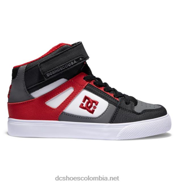 zapatos de caña alta con cordones elásticos puros para niños blanco/gris/rojo DC Shoes X4RB0539