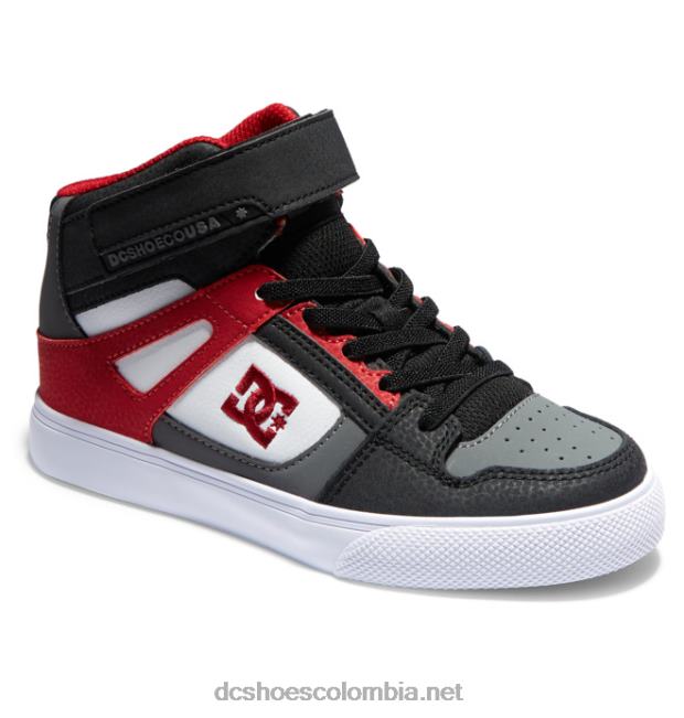 zapatos de caña alta con cordones elásticos puros para niños blanco/gris/rojo DC Shoes X4RB0539