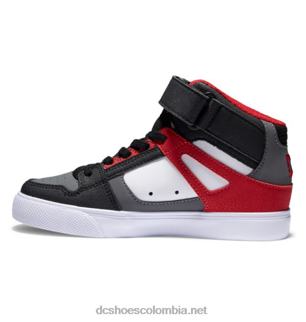 zapatos de caña alta con cordones elásticos puros para niños blanco/gris/rojo DC Shoes X4RB0539