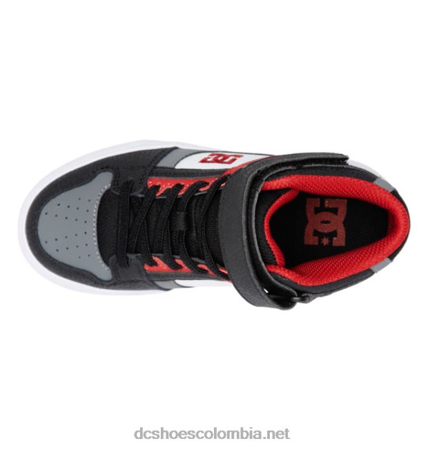 zapatos de caña alta con cordones elásticos puros para niños blanco/gris/rojo DC Shoes X4RB0539