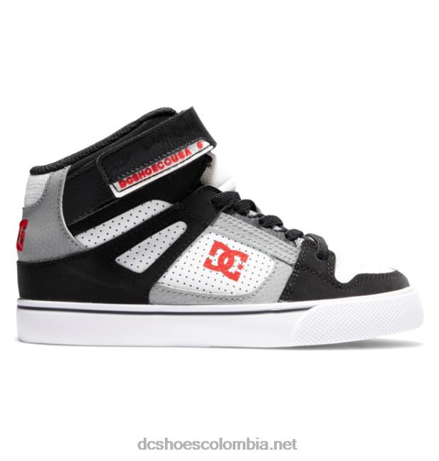 zapatos de caña alta con cordones elásticos puros para niños blanco/negro/rojo DC Shoes X4RB0524
