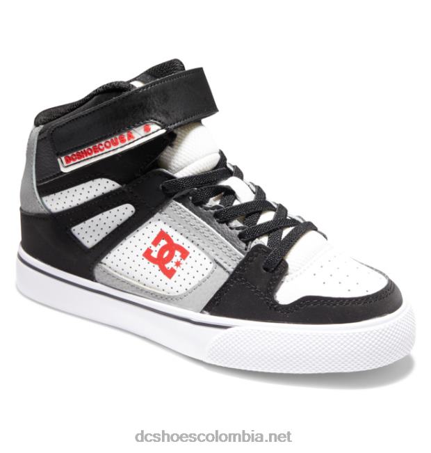 zapatos de caña alta con cordones elásticos puros para niños blanco/negro/rojo DC Shoes X4RB0524