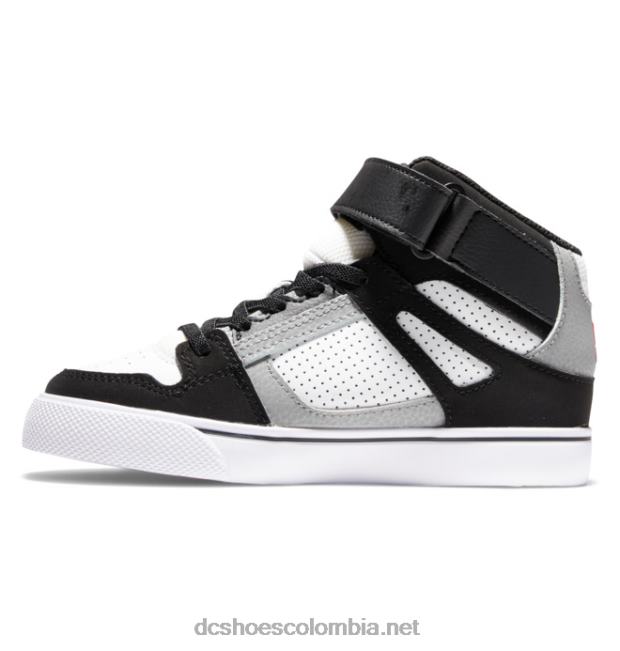 zapatos de caña alta con cordones elásticos puros para niños blanco/negro/rojo DC Shoes X4RB0524