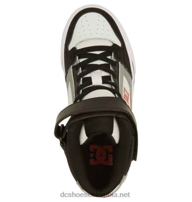 zapatos de caña alta con cordones elásticos puros para niños blanco/negro/rojo DC Shoes X4RB0524