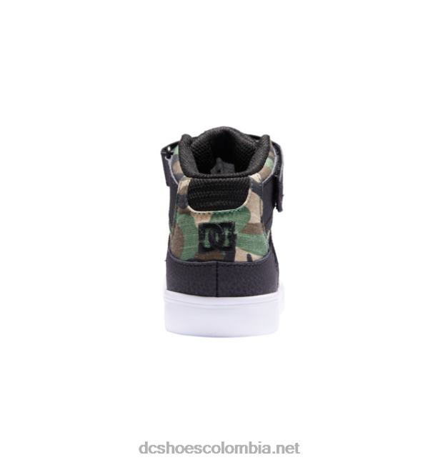 zapatos de caña alta con cordones elásticos puros para niños camuflaje negro DC Shoes X4RB0542