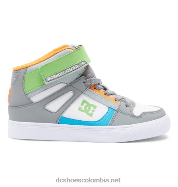zapatos de caña alta con cordones elásticos puros para niños gris blanco DC Shoes X4RB0567