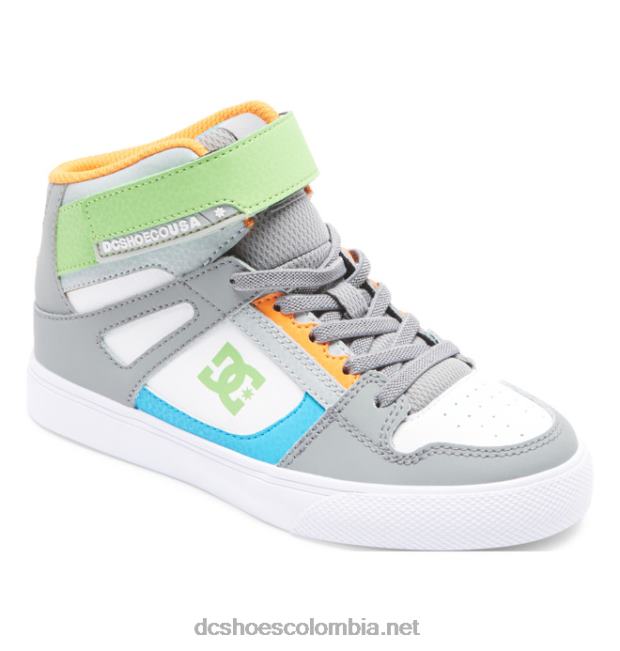 zapatos de caña alta con cordones elásticos puros para niños gris blanco DC Shoes X4RB0567