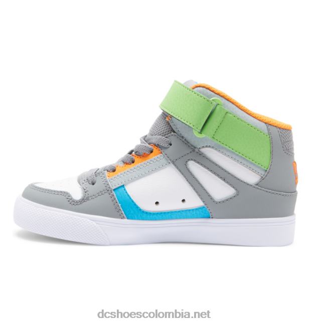 zapatos de caña alta con cordones elásticos puros para niños gris blanco DC Shoes X4RB0567