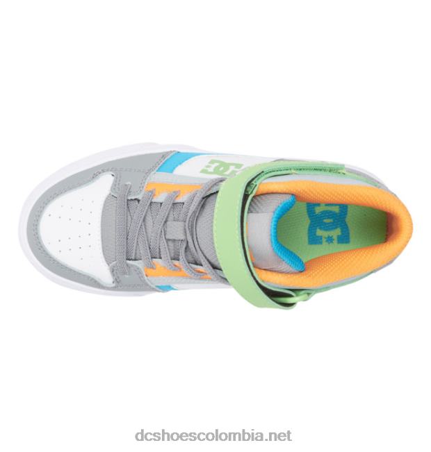 zapatos de caña alta con cordones elásticos puros para niños gris blanco DC Shoes X4RB0567