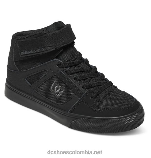 zapatos de caña alta con cordones elásticos puros para niños negro DC Shoes X4RB0543