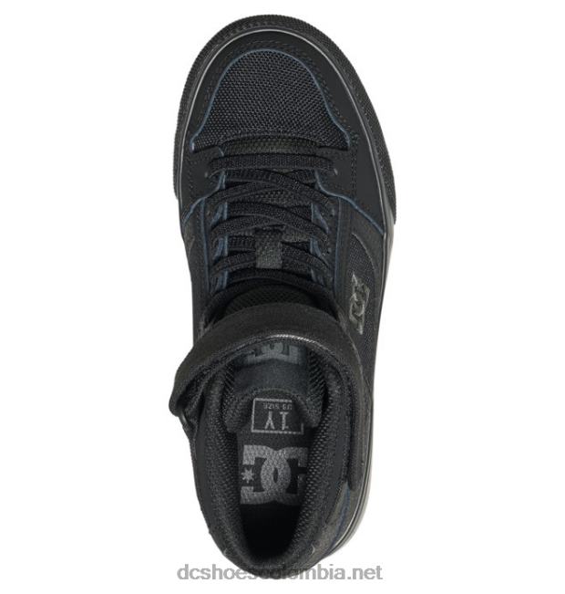 zapatos de caña alta con cordones elásticos puros para niños negro DC Shoes X4RB0543